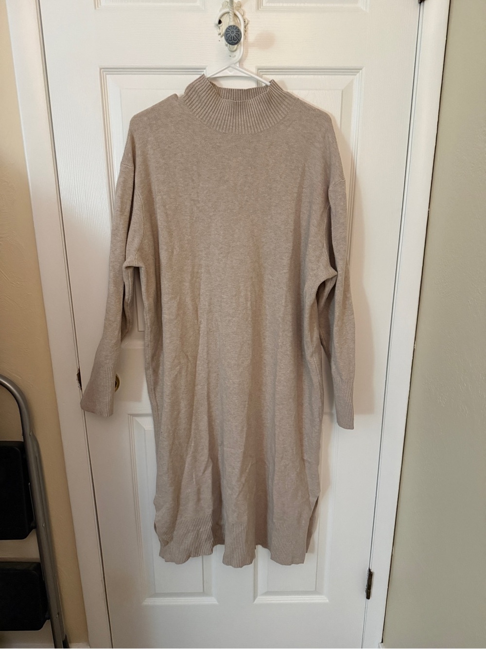 a new day Beige Mock Neck Sweater Dress